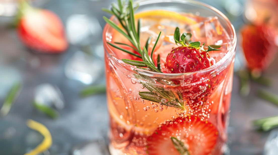Erdbeerbrause mit Rosmarin