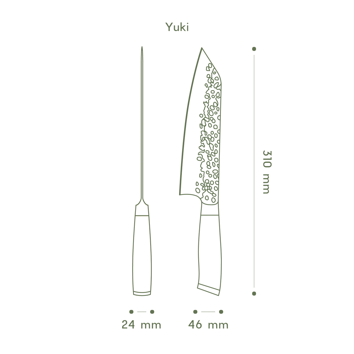 Das FIVI Kiritsukemesser YUKI in der grafischen Datenübersicht
