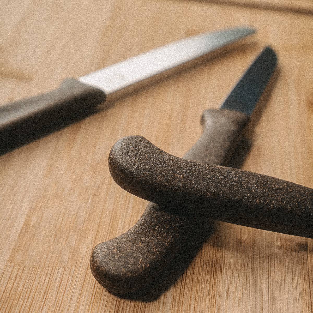 Der Kokosgriff des FIVI Brötchenmessers TIMO