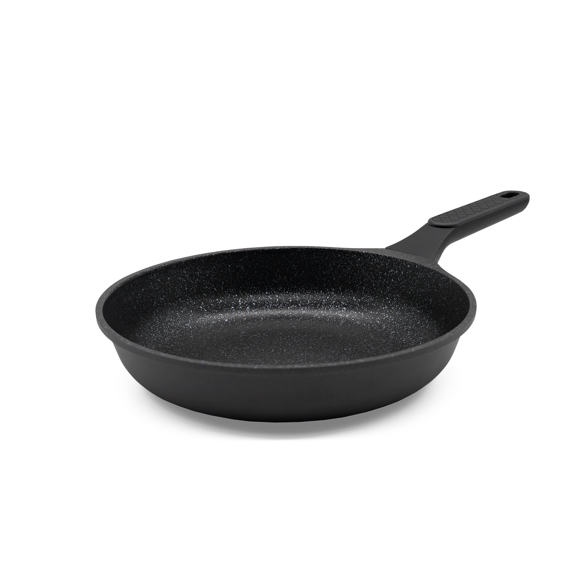 Schwarze Aluminium-Bratpfanne Vanessa mit Antihaftbeschichtung und ergonomischem Griff.