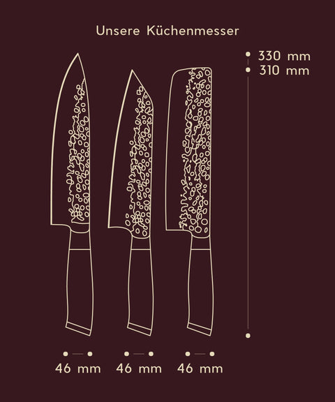 FIVI Küchenmesser Set 3 Teilig